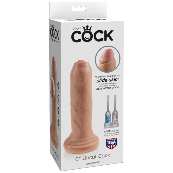 Realistischer Dildo Ungeschnittenes Fleisch 15 cm von King Cock kaufen | Fesselliebe
