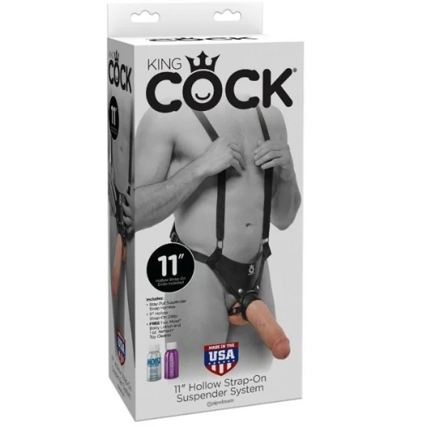28 cm Hohles Strap-On-Strumpfsystem Fleisch von King Cock kaufen | Fesselliebe