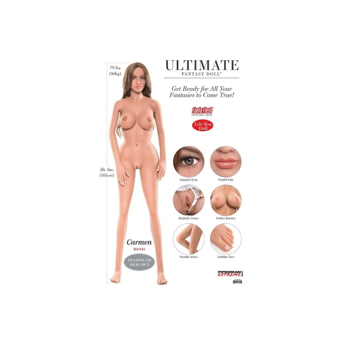 Pipedream Extreme Fantasy Dolls Carmen Puppe 165 cm von Extreme Toyz kaufen | Fesselliebe