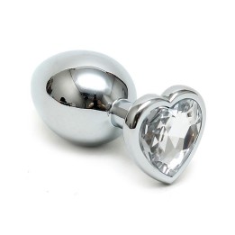 Analplug aus Plattiertem Stahl mit Transparentem Kristallherz von Bondage Play | Fesselliebe.de