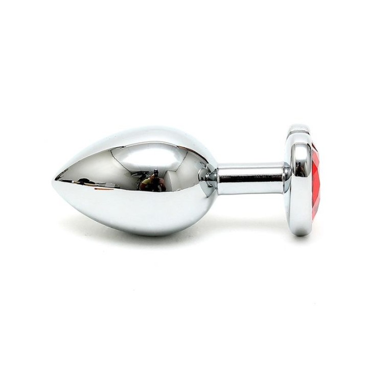 Analplug aus Plattiertem Stahl mit Rotem Kristallherz von Bondage Play | Fesselliebe.de