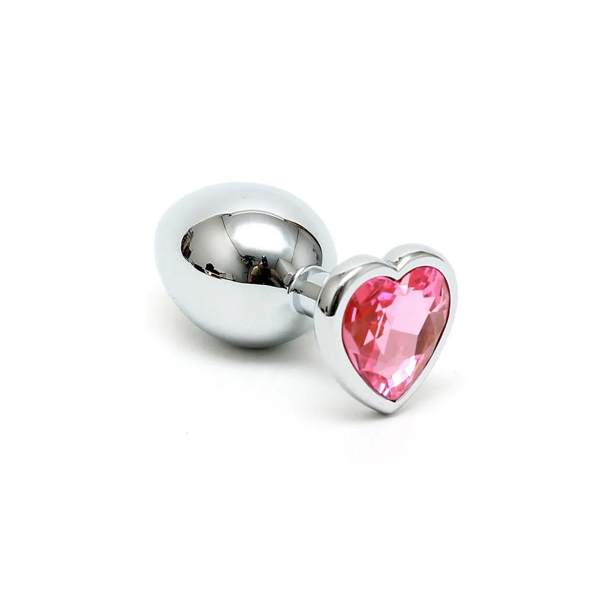 Analplug aus Plattiertem Stahl mit Rosa Kristallherz von Bondage Play | Fesselliebe.de