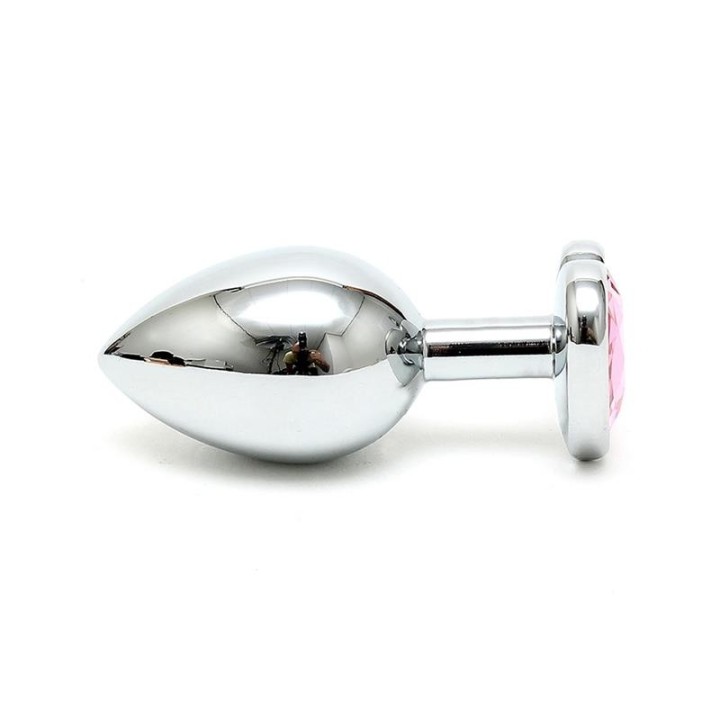 Analplug aus Plattiertem Stahl mit Rosa Kristallherz von Bondage Play | Fesselliebe.de