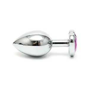 Analplug aus Plattiertem Stahl mit Violettem Kristallherz von Bondage Play