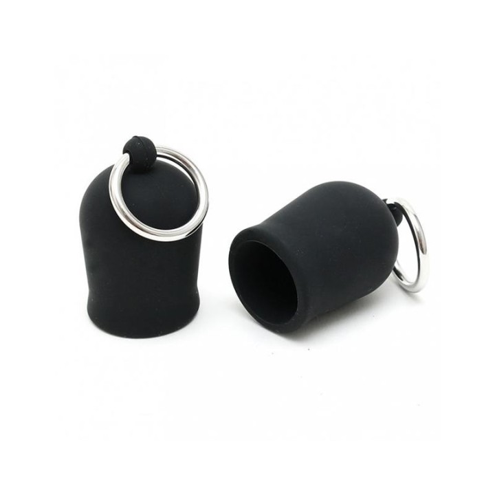 Nippelsauger mit Ring Silikon Schwarz von Bondage Play | Fesselliebe.de
