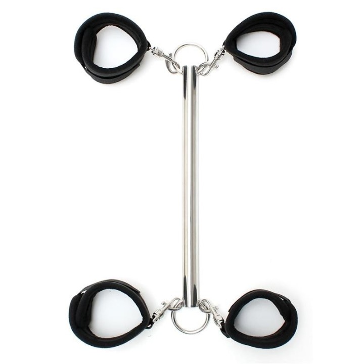 Spreizstange mit Abnehmbaren 4 Manschetten Schwarz von Bondage Play | Fesselliebe.de