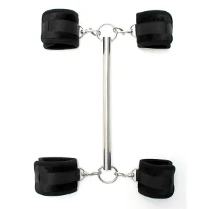 Spreizstange mit Abnehmbaren 4 Manschetten Schwarz von Bondage Play