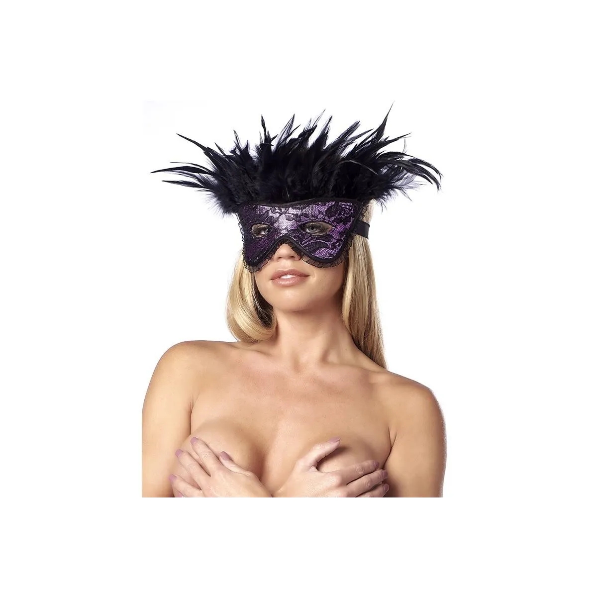 Luxusmaske mit Federn Lila von Bondage Play | Fesselliebe.de
