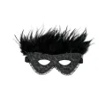 Luxusmaske mit Federn Schwarz von Bondage Play