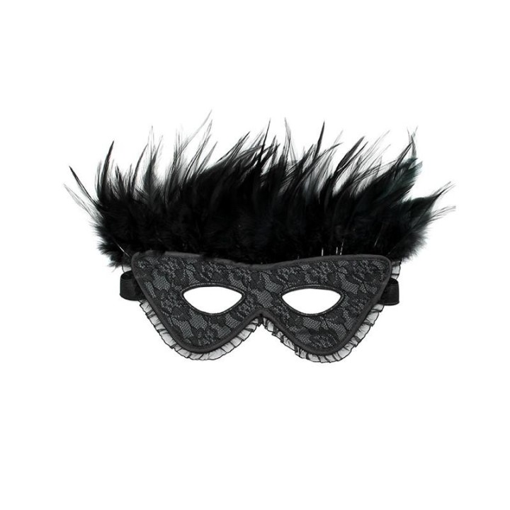 Luxusmaske mit Federn Schwarz von Bondage Play | Fesselliebe.de
