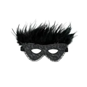 Luxusmaske mit Federn Schwarz von Bondage Play