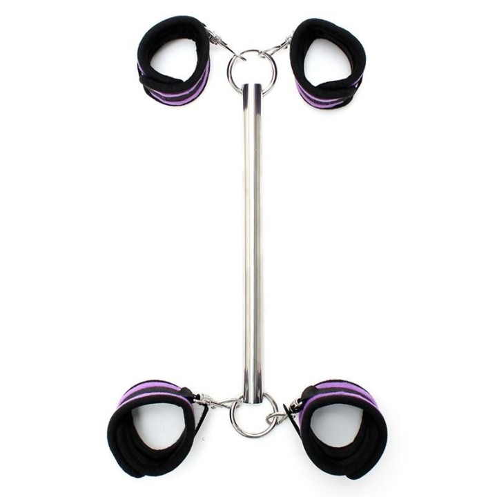 Spreizstange mit Abnehmbaren 4 Manschetten Lila von Bondage Play | Fesselliebe.de