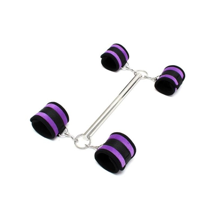 Spreizstange mit Abnehmbaren 4 Manschetten Lila von Bondage Play | Fesselliebe.de