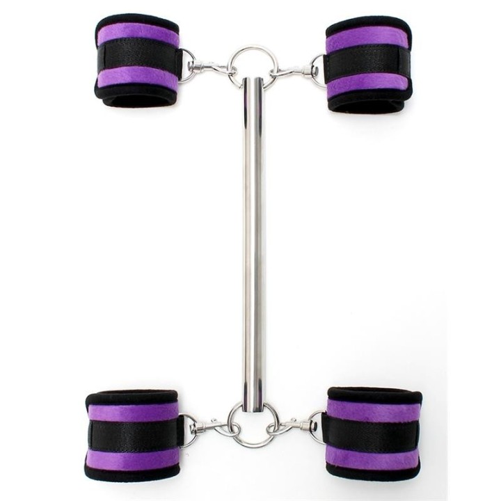 Spreizstange mit Abnehmbaren 4 Manschetten Lila von Bondage Play | Fesselliebe.de