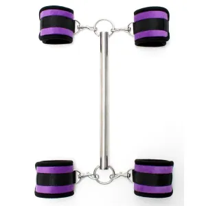 Spreizstange mit Abnehmbaren 4 Manschetten Lila von Bondage Play