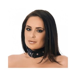 Lederhalsband mit Nieten und D-Ring von Bondage Play | Fesselliebe.de