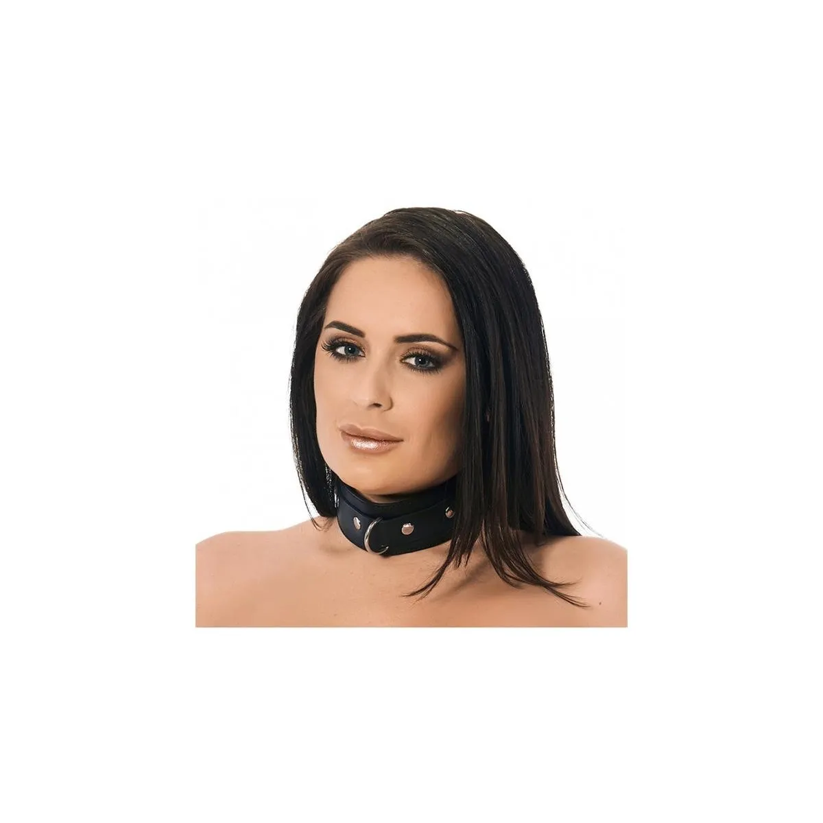 Lederhalsband mit Grossem Metallring von Bondage Play | Fesselliebe.de