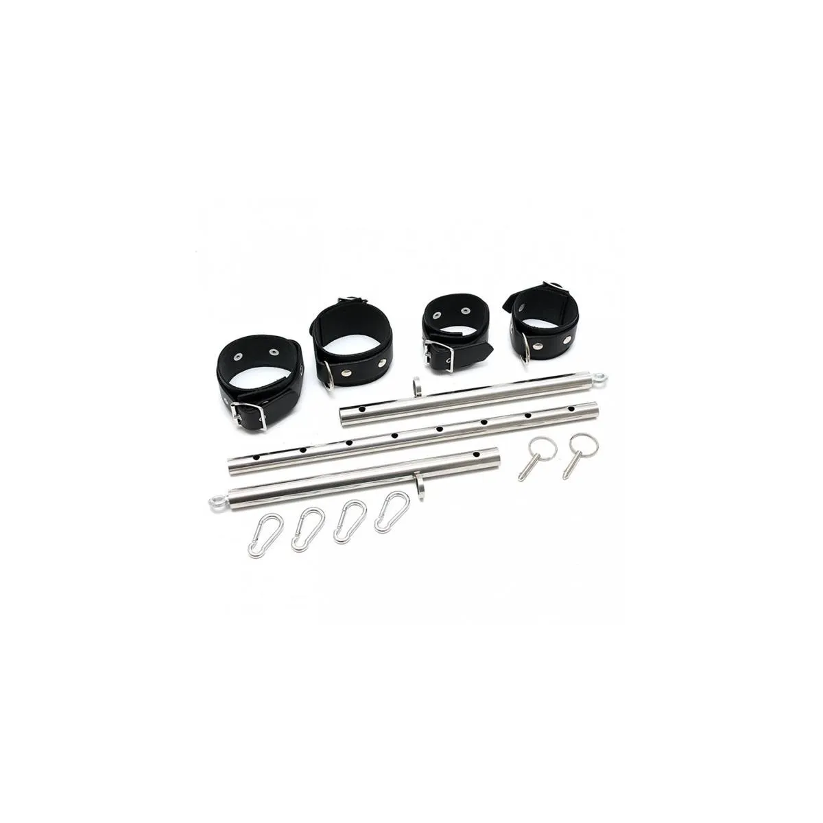 Spreizstange, Metall mit Manschetten – Verstellbar von Bondage Play | Fesselliebe.de