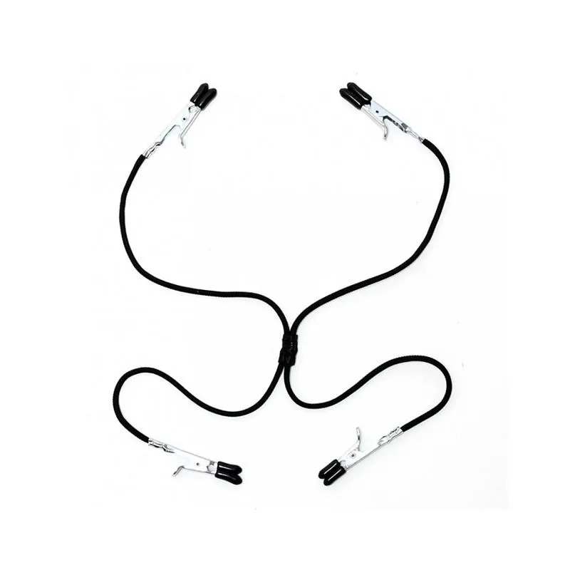 Nippel- und Schamlippenklemmen, Schwarz, Elastisch von Bondage Play | Fesselliebe.de