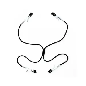 Nippel- und Schamlippenklemmen, Schwarz, Elastisch von Bondage Play | Fesselliebe.de