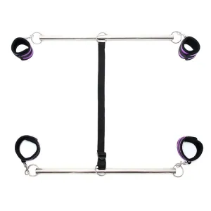 Doppel-Spreizstange mit Manschetten Verstellbar Lila von Bondage Play