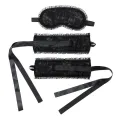 Bondage-Handschellen Im Satin-Look mit Maske Schwarz von Bondage Play