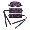Bondage-Handschellen Im Satin-Look mit Maske Lila von Bondage Play