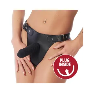 Verstellbarer Strap-On-Harness mit Innerem und Äusserem Dildo von Bondage Play | Fesselliebe.de