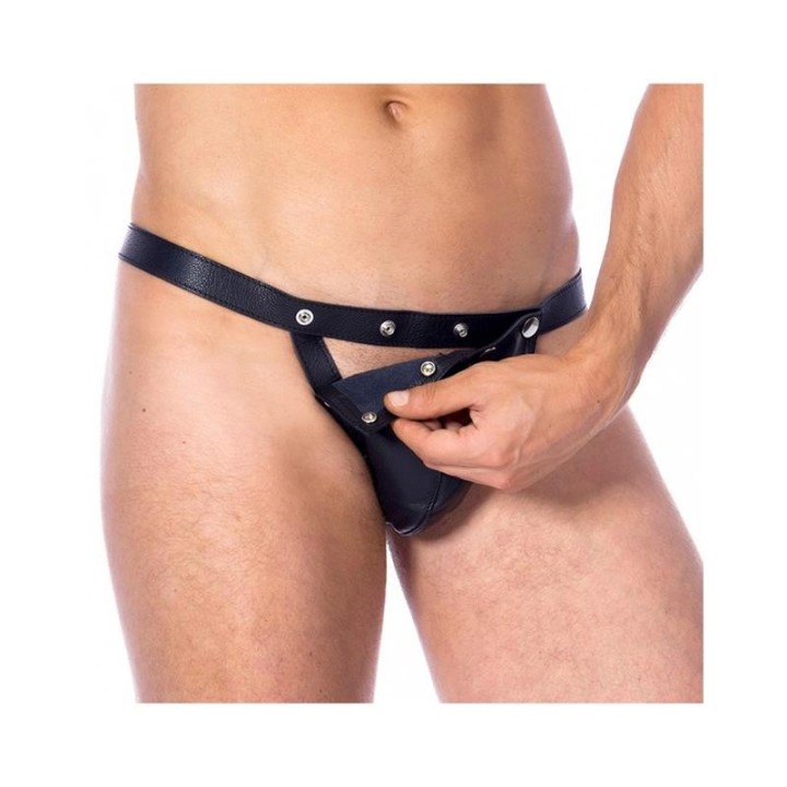 Leder-Slip Verstellbar Einheitsgrösse von Bondage Play | Fesselliebe.de
