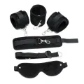 Hand- bis Fussfesseln mit Maske Verstellbar Schwarz von Bondage Play