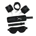 Hand- bis Fussfesseln mit Maske Verstellbar Schwarz von Bondage Play