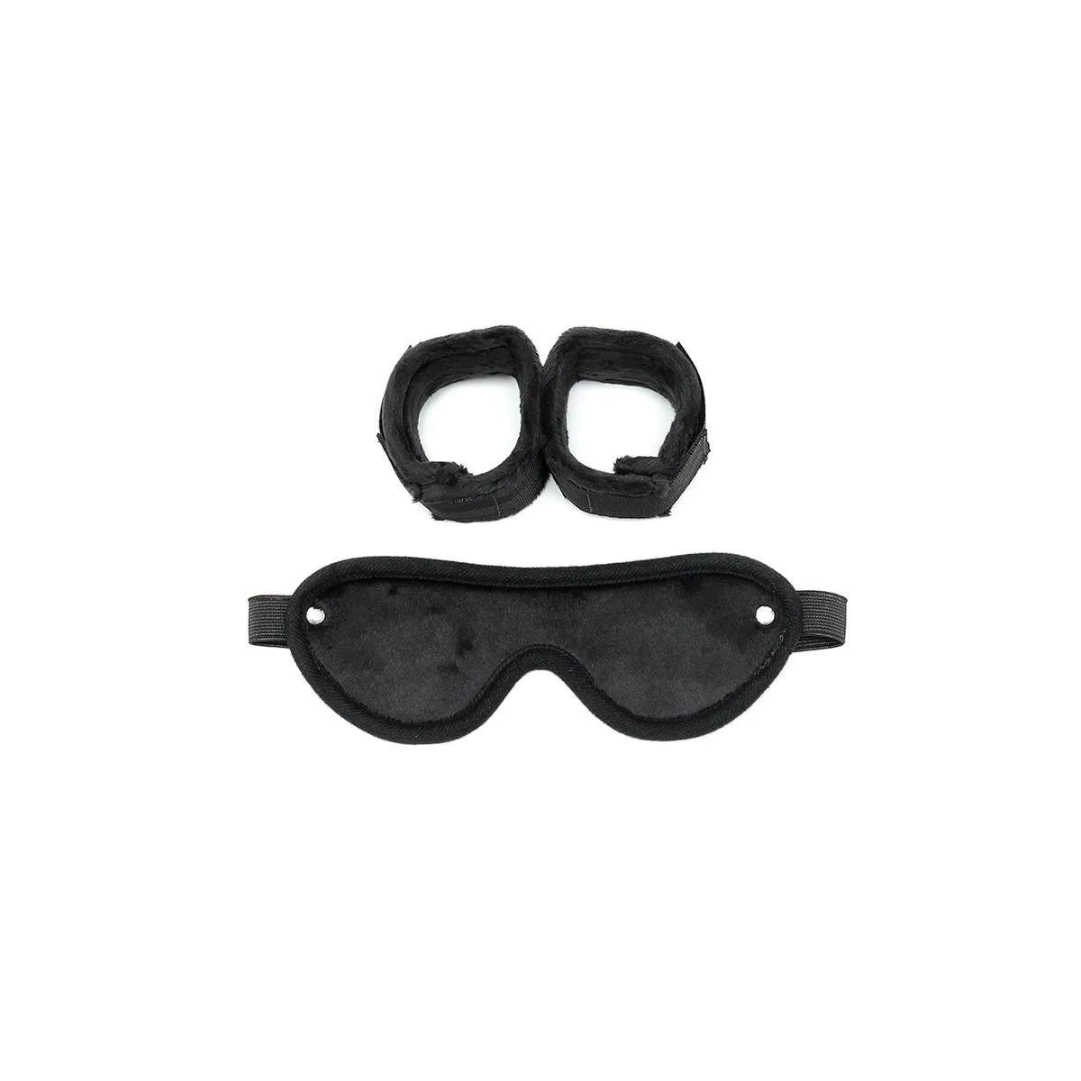 Handschellen mit Maske Verstellbar Schwarz von Bondage Play | Fesselliebe.de