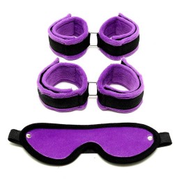 Handschellen, Fussfesseln und Maske Lila von Bondage Play | Fesselliebe.de