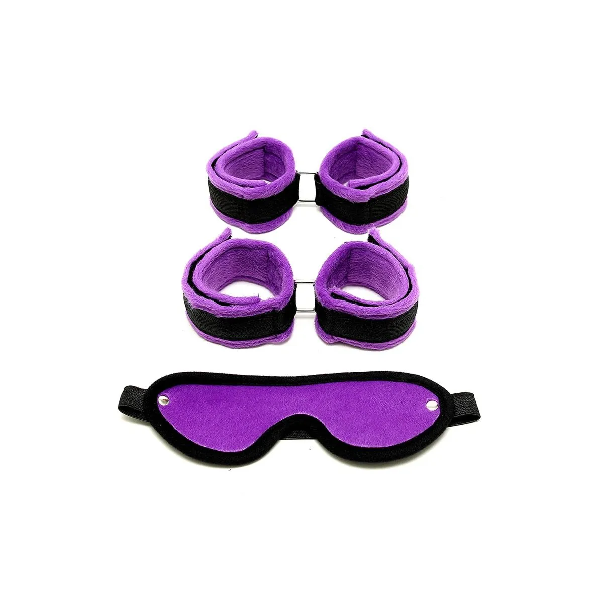 Handschellen, Fussfesseln und Maske Lila von Bondage Play | Fesselliebe.de