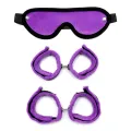 Handschellen, Fussfesseln und Maske Lila von Bondage Play