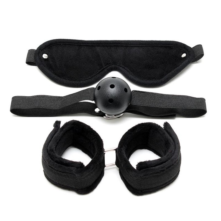 Bondage-Set 3-Teilig Schwarz von Bondage Play | Fesselliebe.de