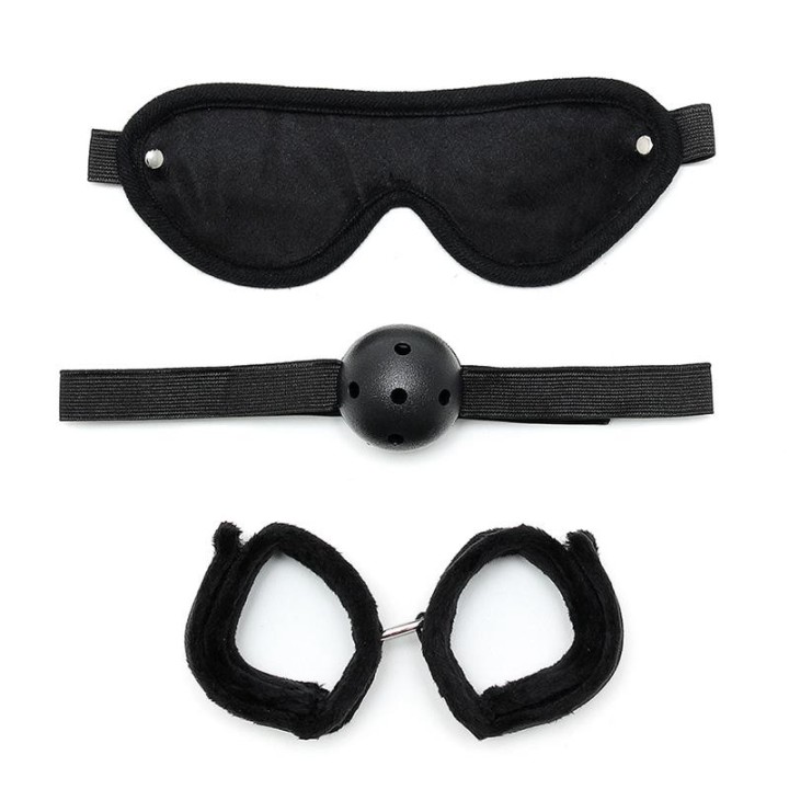 Bondage-Set 3-Teilig Schwarz von Bondage Play | Fesselliebe.de