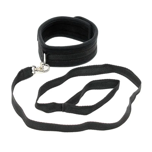 Halsband mit Leine Verstellbar Schwarz von Bondage Play | Fesselliebe.de