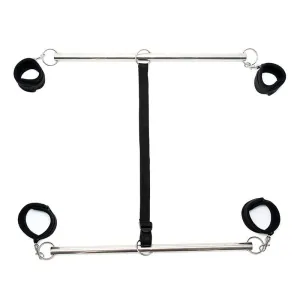 Doppel-Spreizstange mit Manschetten Verstellbar Schwarz von Bondage Play