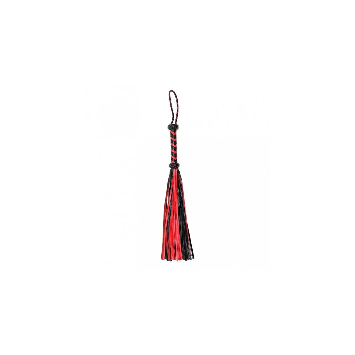 Geflochtene Peitsche aus Schwarz-Rotem Leder von Bondage Play | Fesselliebe.de
