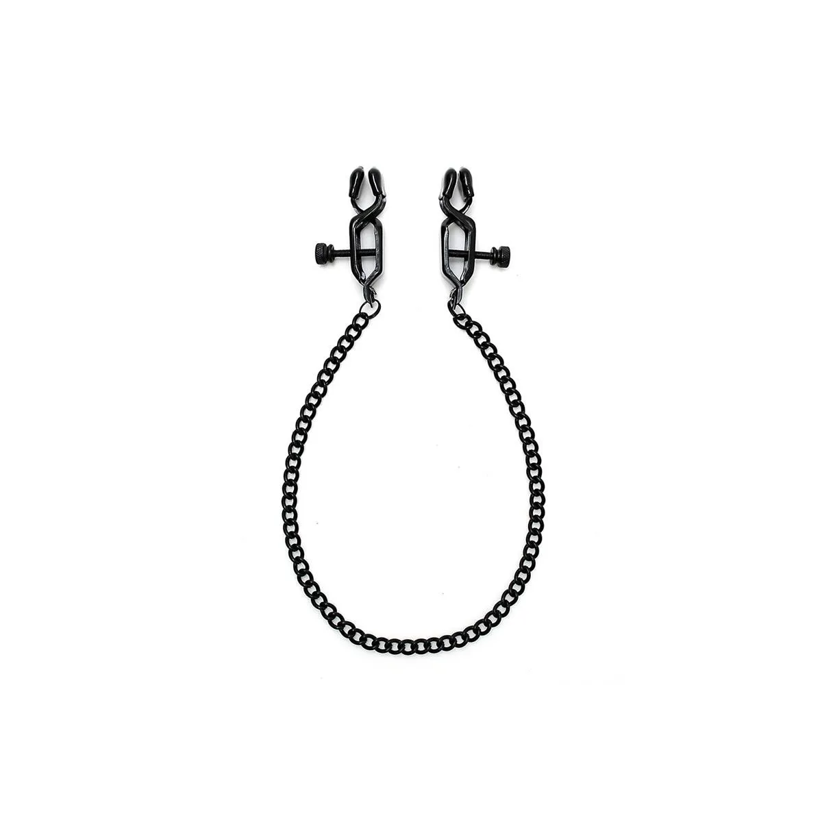 Verstellbare Nippelklemmen mit Schwarzer Kette von Bondage Play | Fesselliebe.de