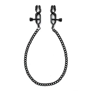 Verstellbare Nippelklemmen mit Schwarzer Kette von Bondage Play | Fesselliebe.de