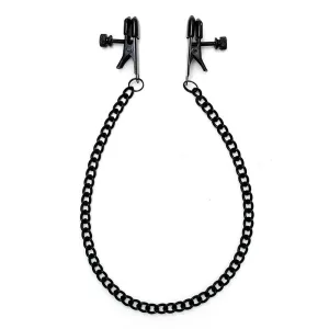 Verstellbare Nippelklemmen mit Schwarzer Kette von Bondage Play | Fesselliebe.de
