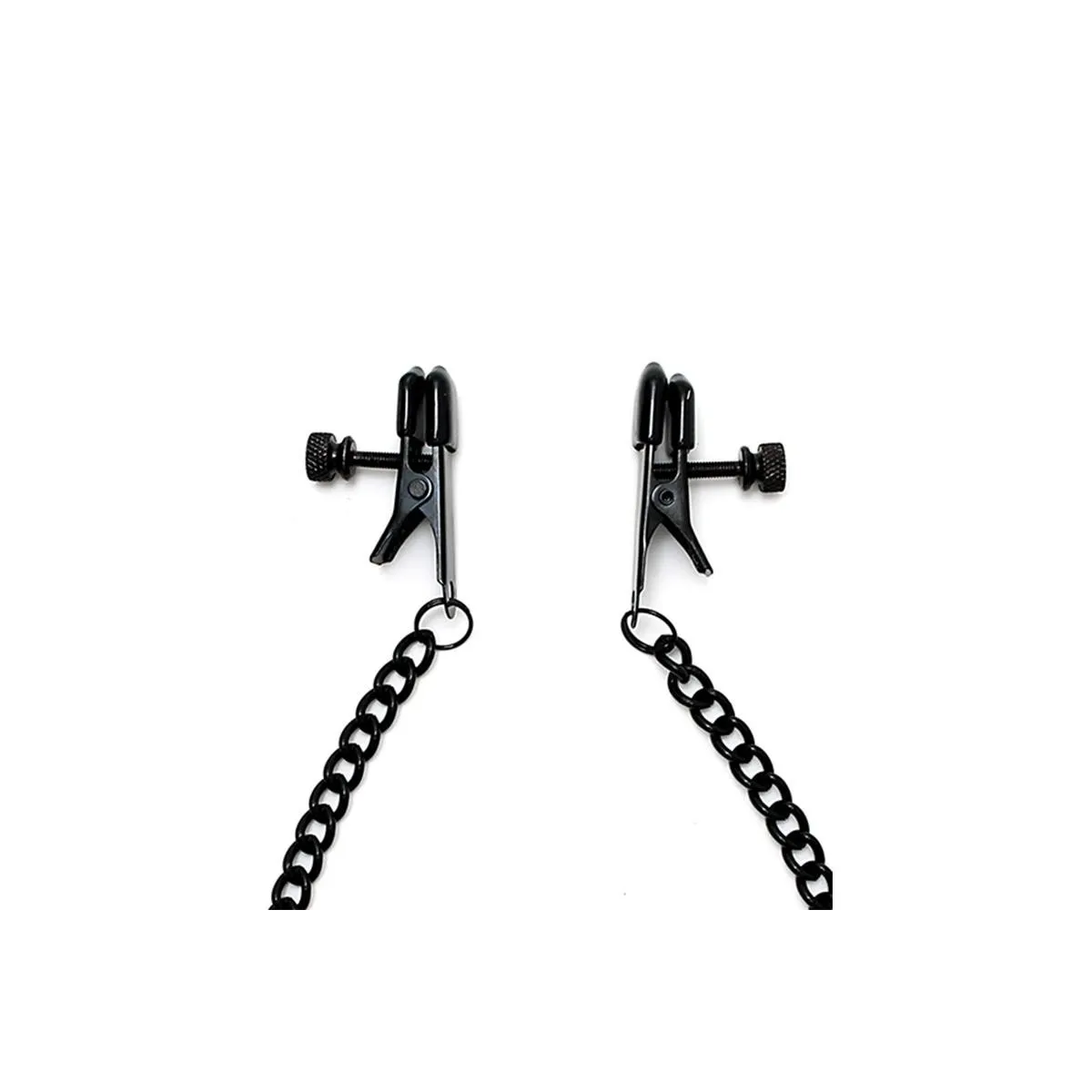 Verstellbare Nippelklemmen mit Schwarzer Kette von Bondage Play | Fesselliebe.de