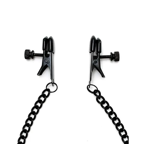 Verstellbare Nippelklemmen mit Schwarzer Kette von Bondage Play | Fesselliebe.de