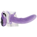 Harness mit Hollow Dildo mit Vibration 20 cm Lila von Fetish Fantasy Elite