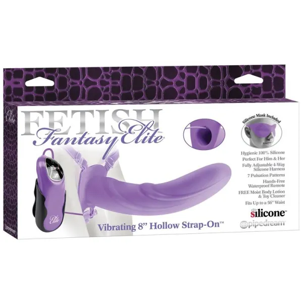 Harness mit Hollow Dildo mit Vibration 20 cm Lila von Fetish Fantasy Elite | Fesselliebe.de