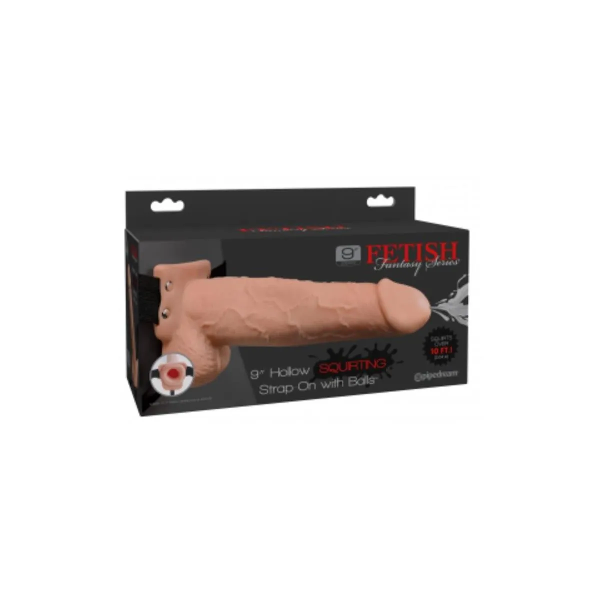 Elastischer Strap-On mit 9 Hohlen Dildos und Spritzfunktion, Hautfarben von Fetish Fantasy Series | Fesselliebe.de