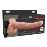 Elastischer Strap-On mit 9 Hohlen Dildos, 10 Funktionen, Usb, Hautfarben von Fetish Fantasy Series | Fesselliebe.de