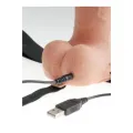 Elastischer Strap-On mit 9 Hohlen Dildos, 10 Funktionen, Usb, Hautfarben von Fetish Fantasy Series